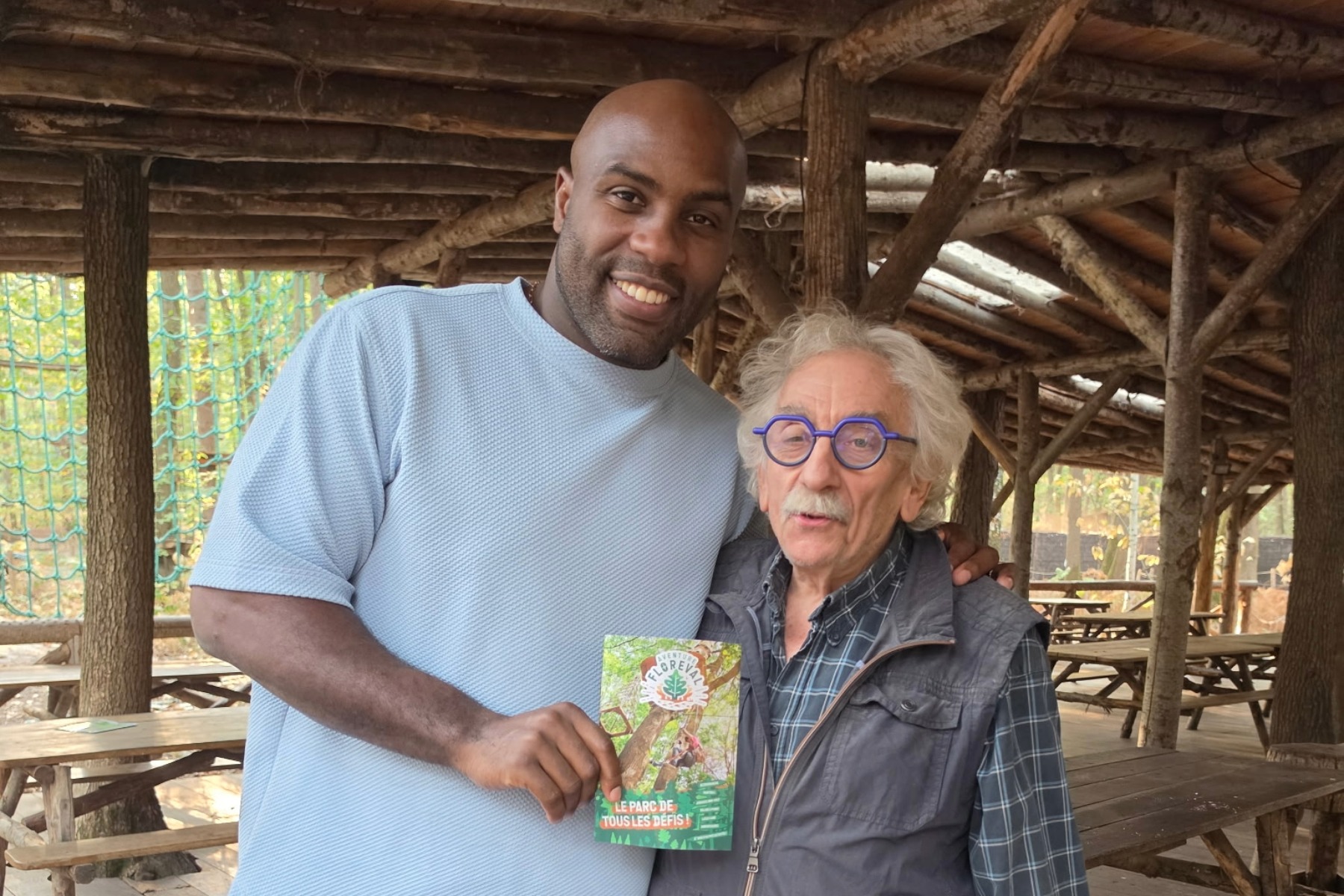 Teddy Riner en visite au parc Aventure Floreval
